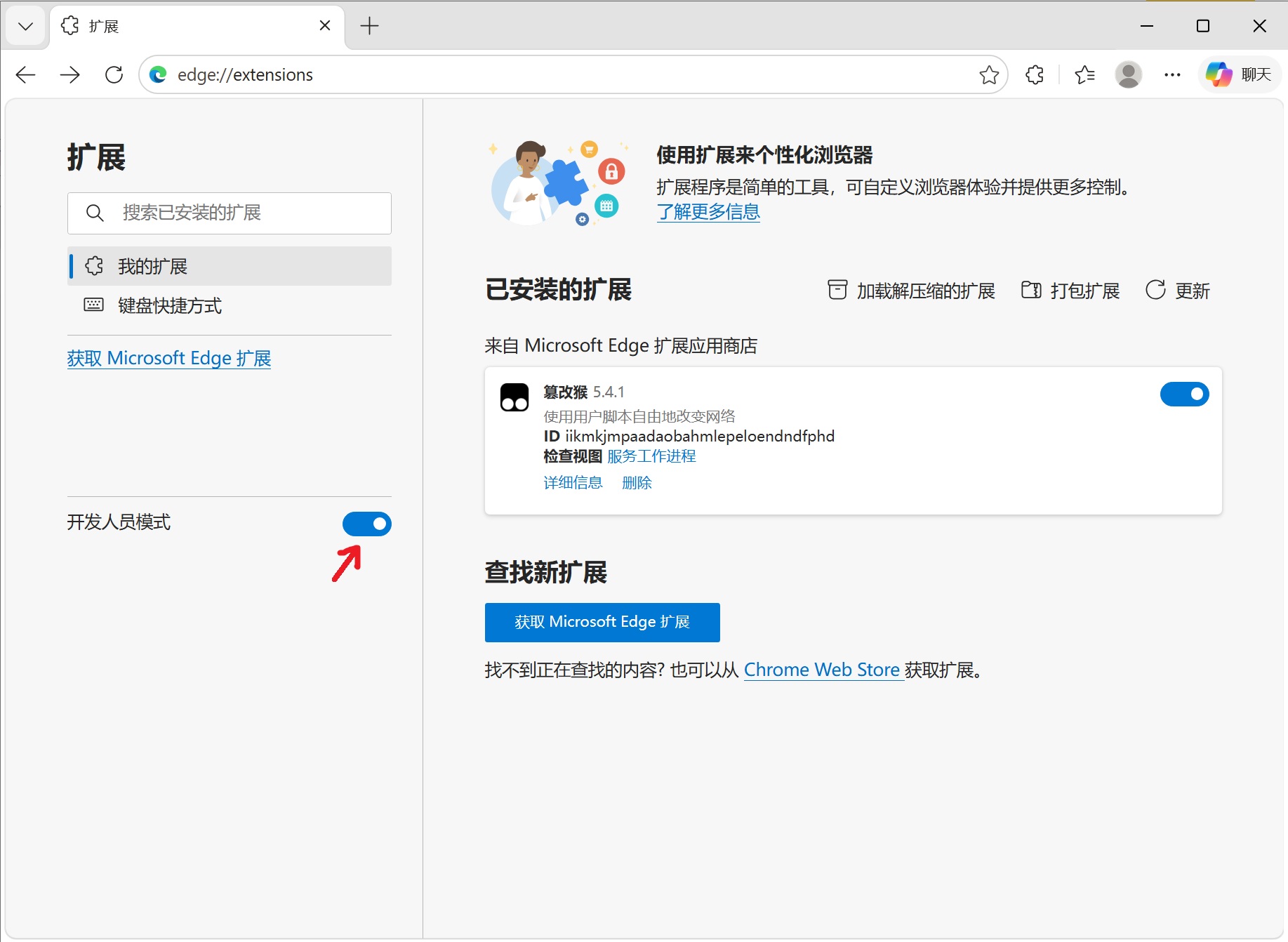 Edge 开发者模式
